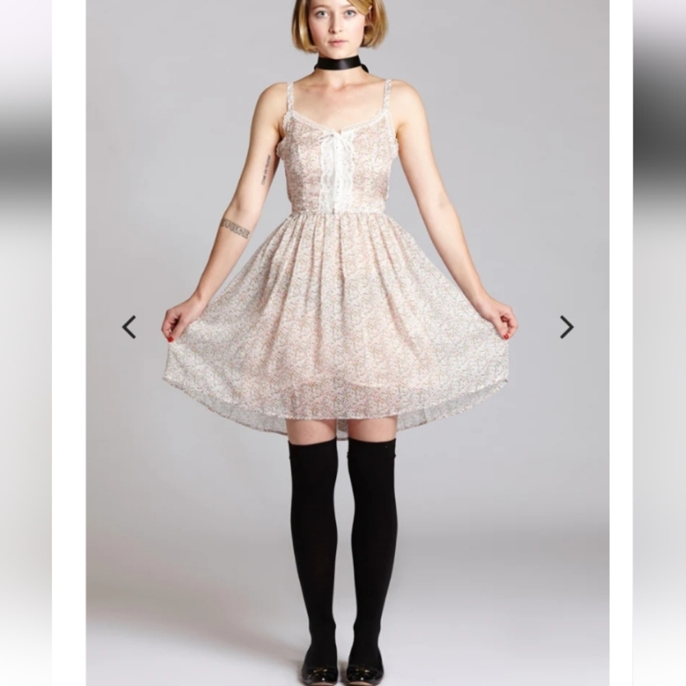 l'ecole des femmes Heidi Chiffon Silk dress Liberty Floral Print Coquette